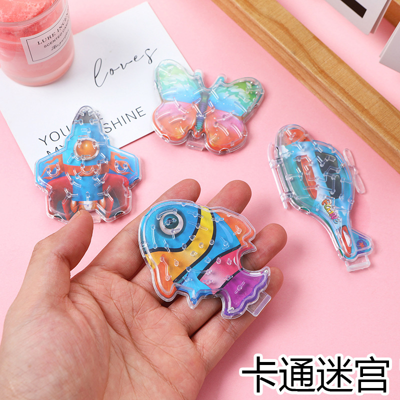 Nuevo juguete de laberinto de bolas rodantes con diseño de mariposa de dibujos animados, juguete de equilibrio portátil para niños, recompensa para niños