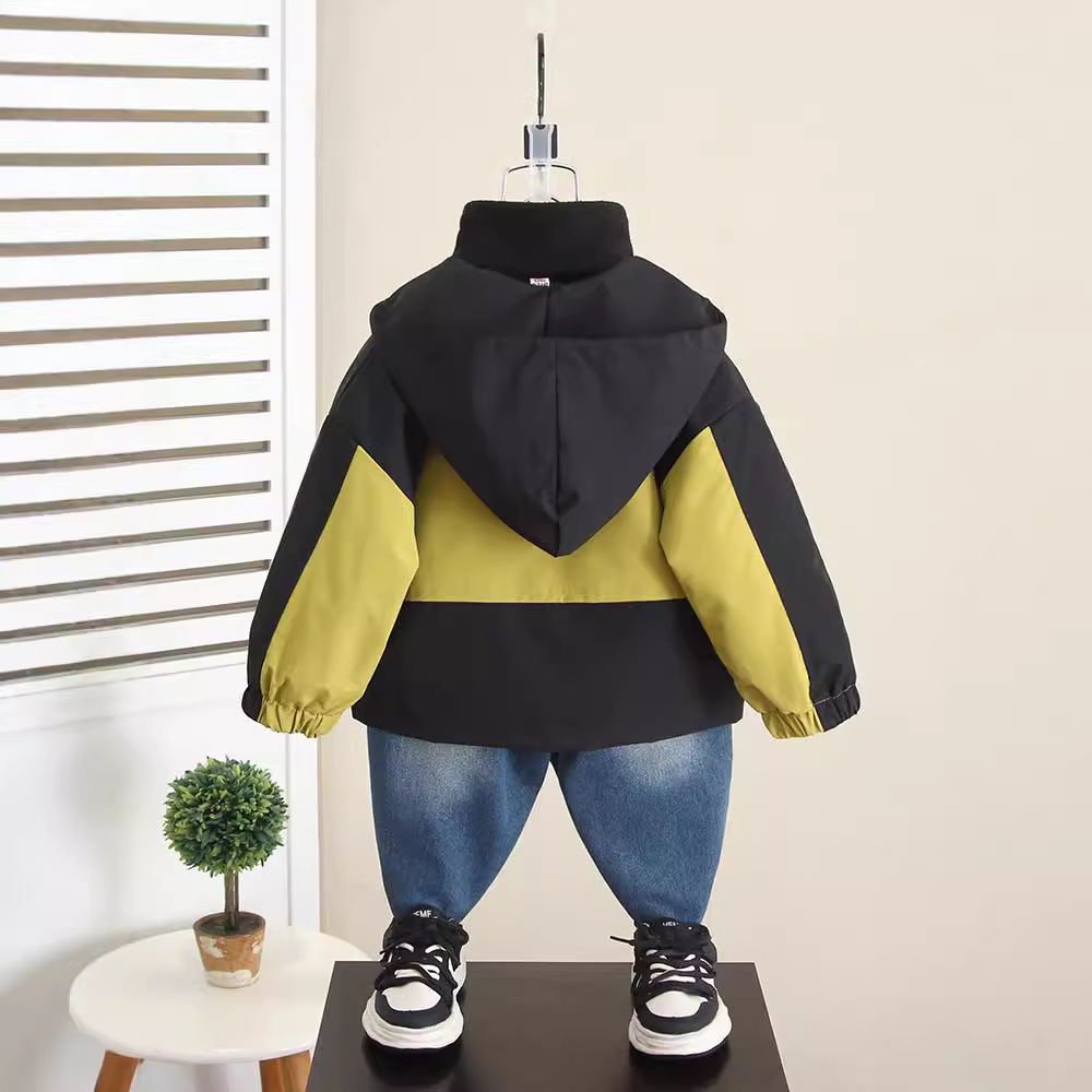 6298 Chaquetas de otoño para niños tres en uno 2025 nuevos niños primavera y otoño chaqueta casual con capucha chaqueta para bebé