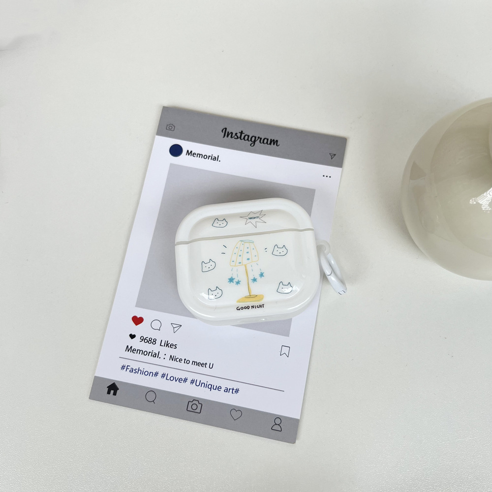 Líneas de estrellas coreanas para gatitos Airpods nueva funda protectora airpods 1/2 lámpara de mesa Pro2 pareja