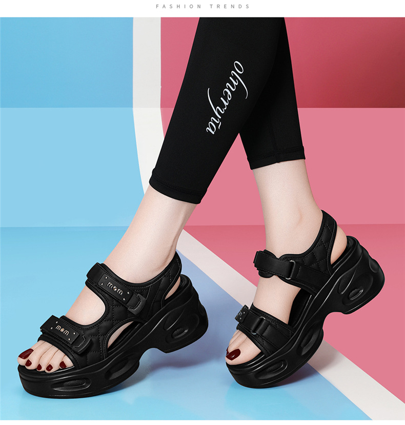 Dép sandal nữ xỏ ngón đế bệt đi biển mùa hè đế dày chống mài mòn — 7128 Màu đen, 7128 màu be chi tiết 7