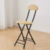 Light wood grain black frame enlarged reinforced round stool---slow and smooth