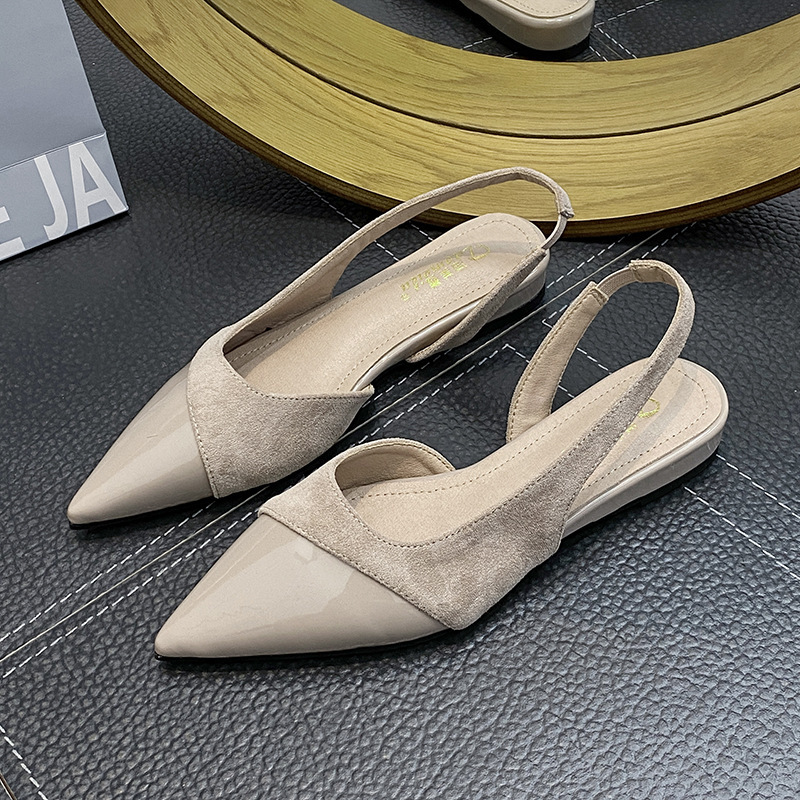 French-Style Pointed-Toe Single Shoes 2025 Spring New Shallow Soft-Soled Flat Shoes for Women with Wedge Heels and Side Cutouts, Large Size Women's Single Shoes French-Style Pointed-Toe Single Shoes 2025 Spring New Shallow Soft-Soled Flat Shoes for Women with Wedge Heels and Side Cutouts, Large Size Women's Single Shoes