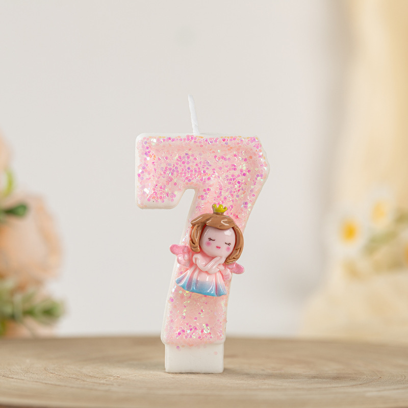 インターネット有名人の誕生日デジタルキャンドルクリエイティブ1歳のケーキオーナメント女の子宝物子供の雰囲気装飾シーンレイアウト|undefined