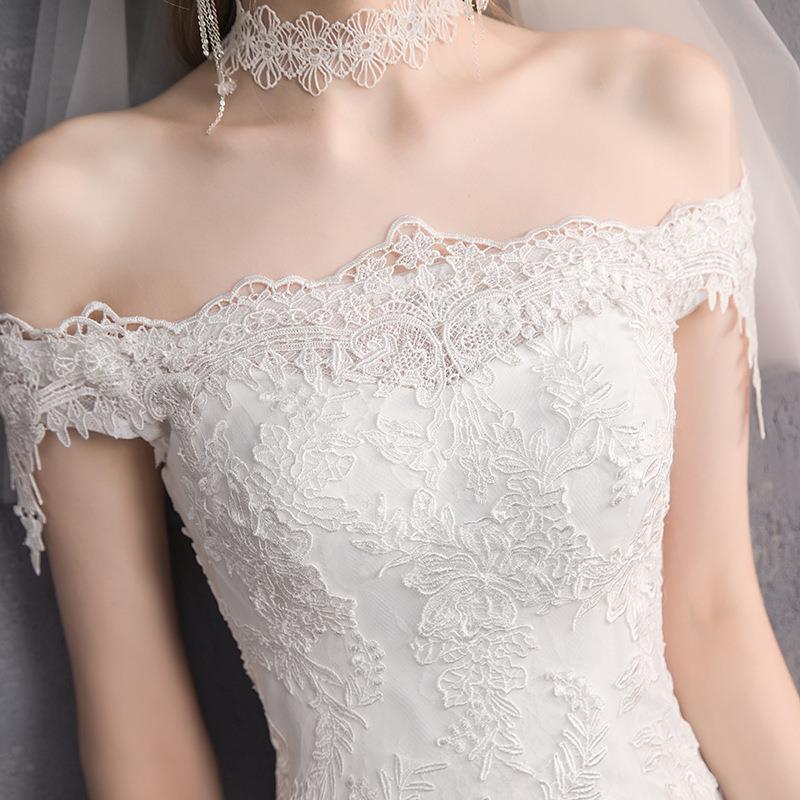 Vestido de novia ligero de cola de pez fuera del hombro 2024 nuevo banquete de verano pequeño desfile de pasarela de arrastre traje reunión anual vestido de anfitrión
