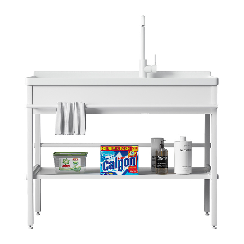 lavabo cerámico balcón con tabla de fricción lavabo integrado tipo piso de acero inoxidable soporte lavabo lavabo lavabo lavabo