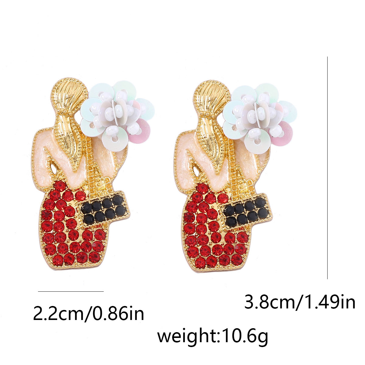 1 Pair Lady Cartoon Character Plating Zinc Alloy Drop Earrings display picture 1