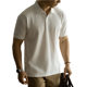 Lyocell mercerized cotton breathable short sleeve polo shirt men's 2025 spring casual loose lapel t-shirt top