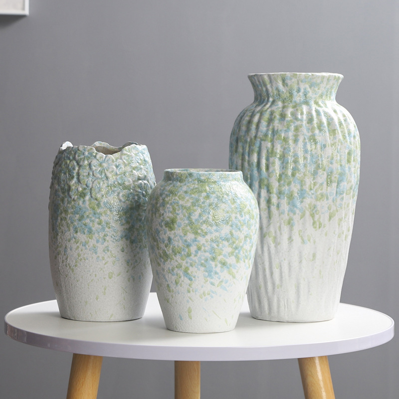 Non-Porous New Chinese-Style Ceramic Vase for Home Living Room Decoration, Entryway Flower Arrangement, Fresh Flowers, Baby's Breath, Dried Flower Container Non-Porous New Chinese-Style Ceramic Vase for Home Living Room Decoration, Entryway Flower Arrangement, Fresh Flowers, Baby's Breath, Dried Flower Container