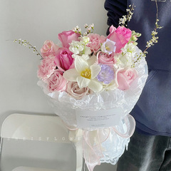 Festival lace embroidery bouquet bag, floral fabric, small fragrance sheer, creative new style fresh flower bag, fabric flower craft, flower shop wholesale