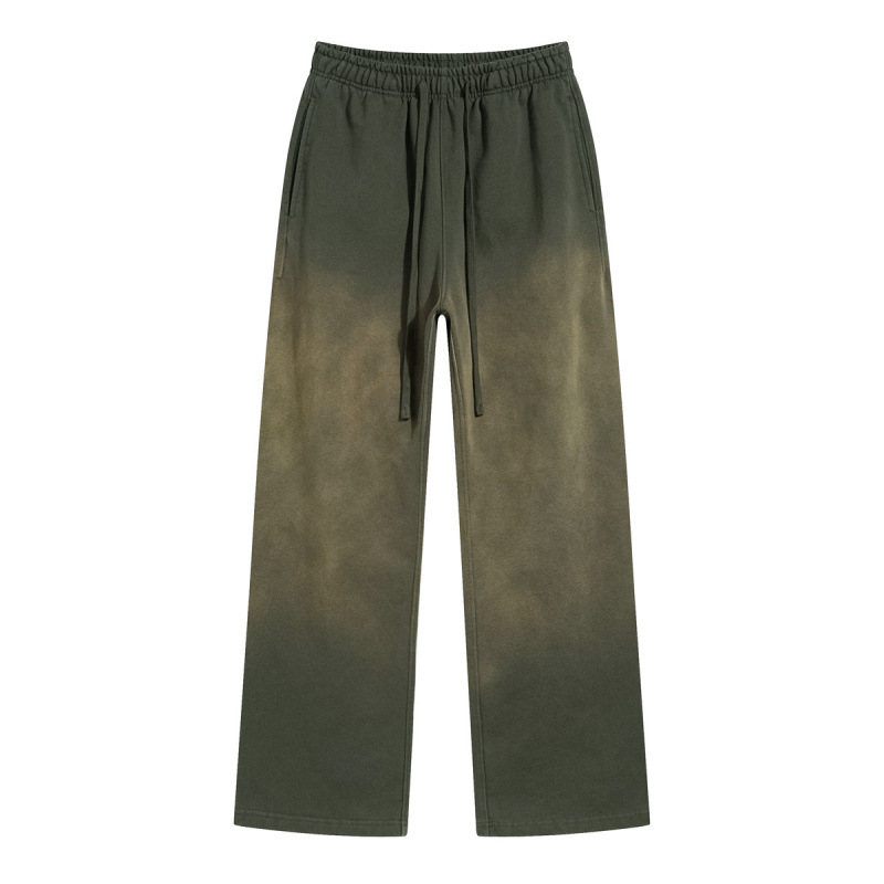 2026 marca de moda americana de otoño 450g pulverización teñido para hacer viejos pantalones de varón retro lavado con agua casual pantalones de guardia sueltos