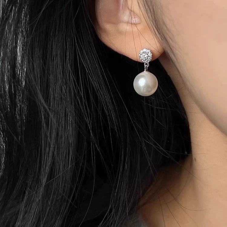 Pearl Ear Clips (no piercing) & Earrings with S925 Silver Needle, light-luxury style
