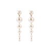 Brand accessory, earrings from pearl with tassels, suitable for import, french style, internet celebrity