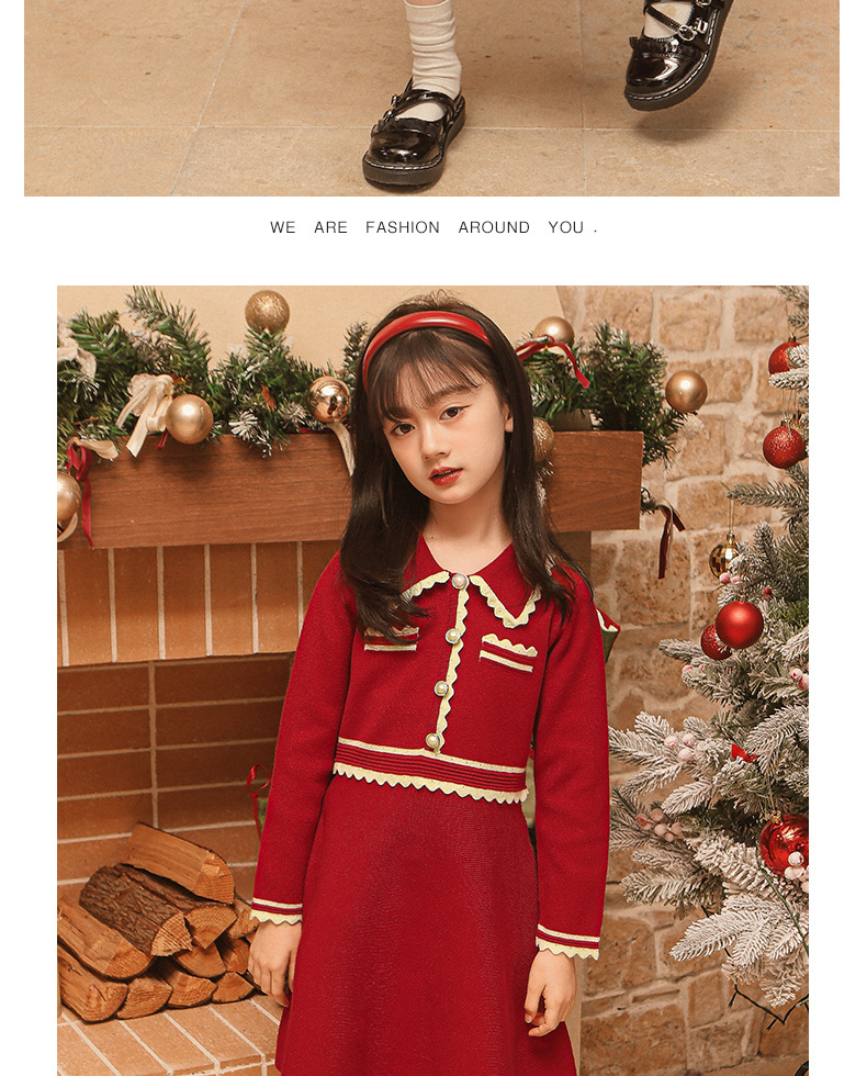 Robe de princesse en laine tricotée pour filles, parfum de noël, doux, automne et hiver_voghion.com