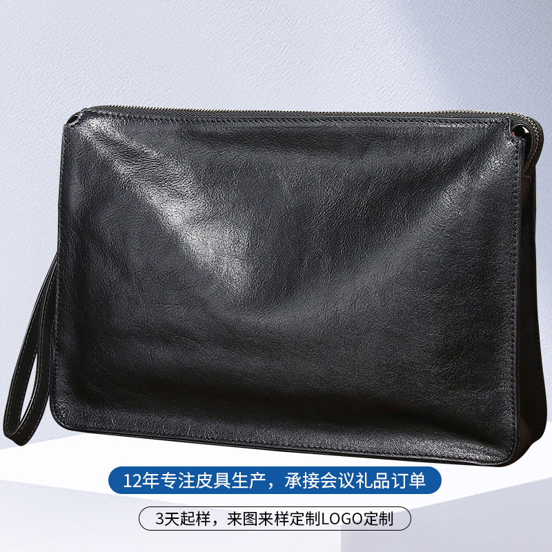Genuine Leather Men's Clutch First Layer Cowhide Business Luxury Clutch Bag Portable New Clutch Bag 9120