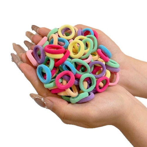 Children's Colorful Thumb Hair Tie for Little Girls, Elastic Hairband, Non-Damaging for Baby Hair, Hair Accessory