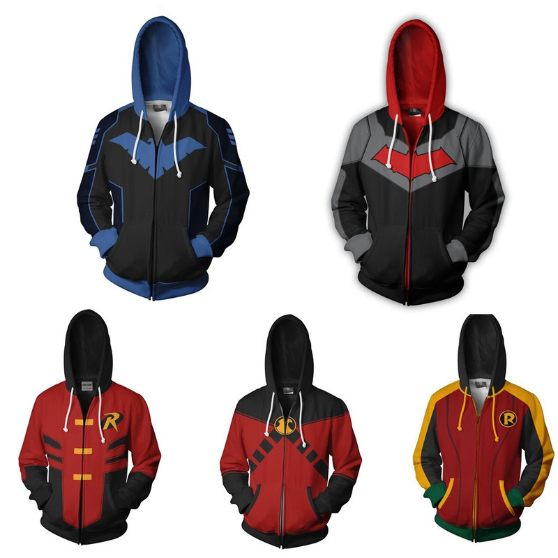 Youth Fashion Personality Hoodie Cross-border Supply Robin Night Wing 3D Sweater Digital Printing cosplay