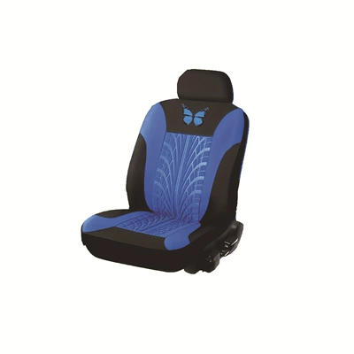 Universal seat cover — Transfer Double-Patterned Craft Seat Cushion Universal - blue-single-seat-2-piece-set-general