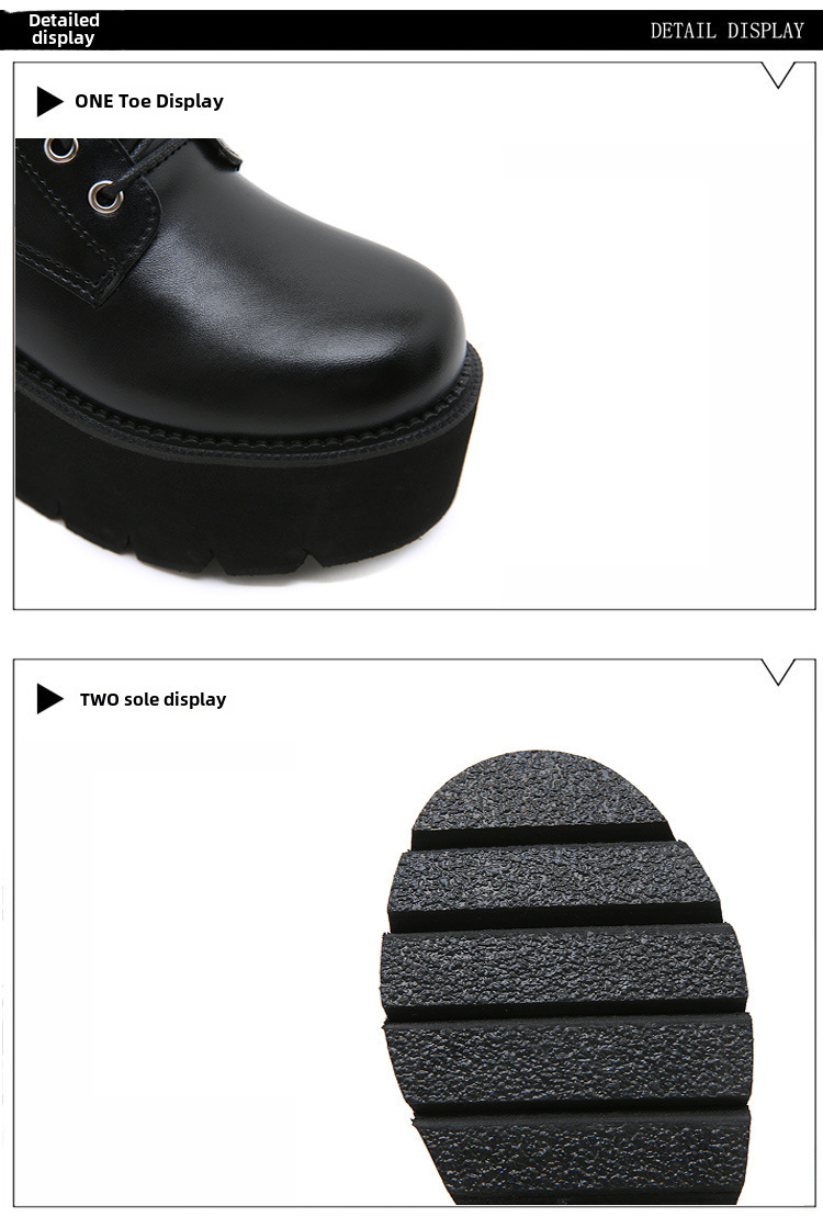 Women's Martin Platform Boots British Style Thick Heel Short Boots_voghion.com