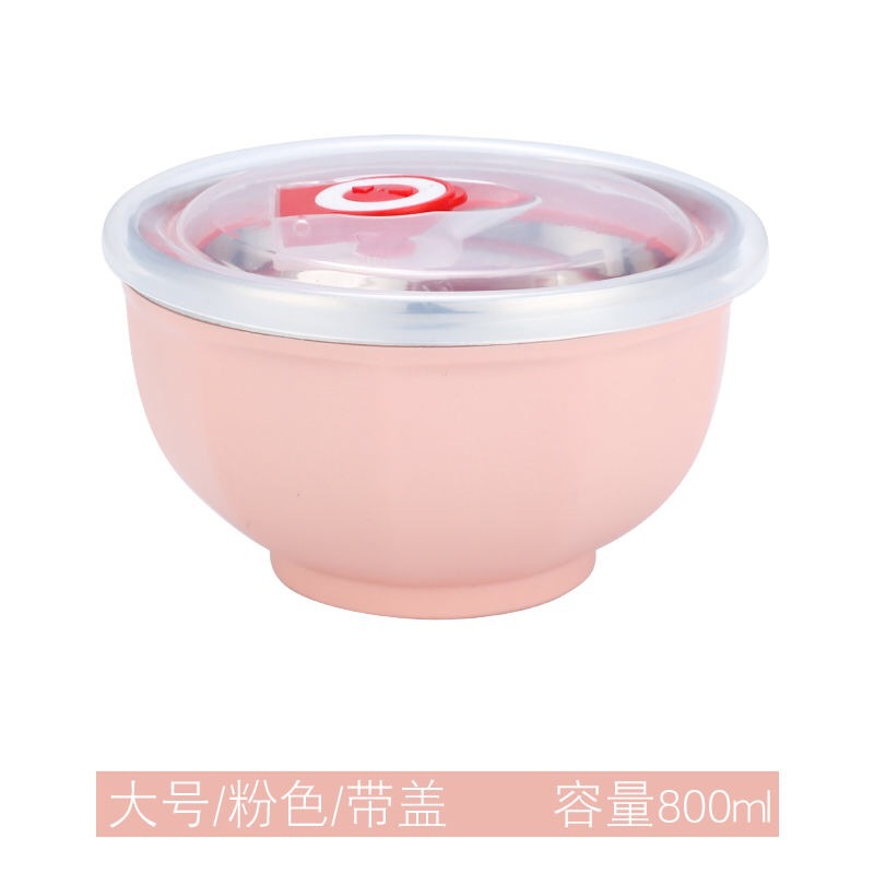 304 tazón de arroz de acero inoxidable de gran capacidad tazón de arroz kindergarten fábrica de aislamiento térmico tazón resistente a la caída de alto valor de color Estilo nórdico tazón