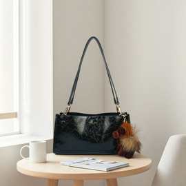 暖手可可托特包包女款黑色质感通勤单肩包手提斜挎包工厂一件代发