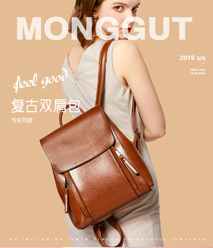 Agent Partnership 2026 New Ladies Backpack Genuine Leather Multi-functional Backpack Guangzhou Wholesale
