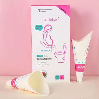 On-board emergency urine bag, Xulebao Disposable Urinal for - pink-english-1-box50-pieces