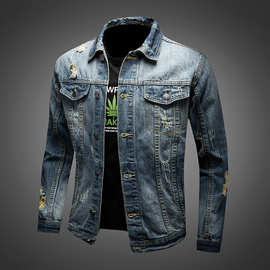 2021春秋季破洞牛仔外套男夹克Men Jeans Jackets