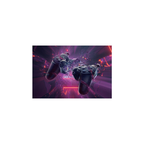 Cross-border new neon game console carpet cartoon video game handle e-sports game room decorative floor mat full carpet