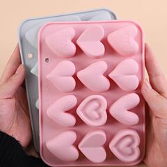 現物12連6種類の異なる愛の形のシリカゲル金型チョコレートキャンディー金型形状のドリップケーキ金型