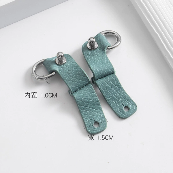 Lake blue silver buckle L -type avoiding punching 1 pair
