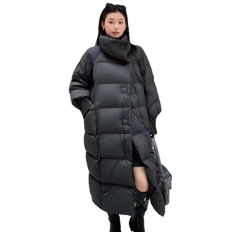 长款过膝蓬松感羽绒服女2025年冬季新款高级感时尚宽松面包服外套|undefined