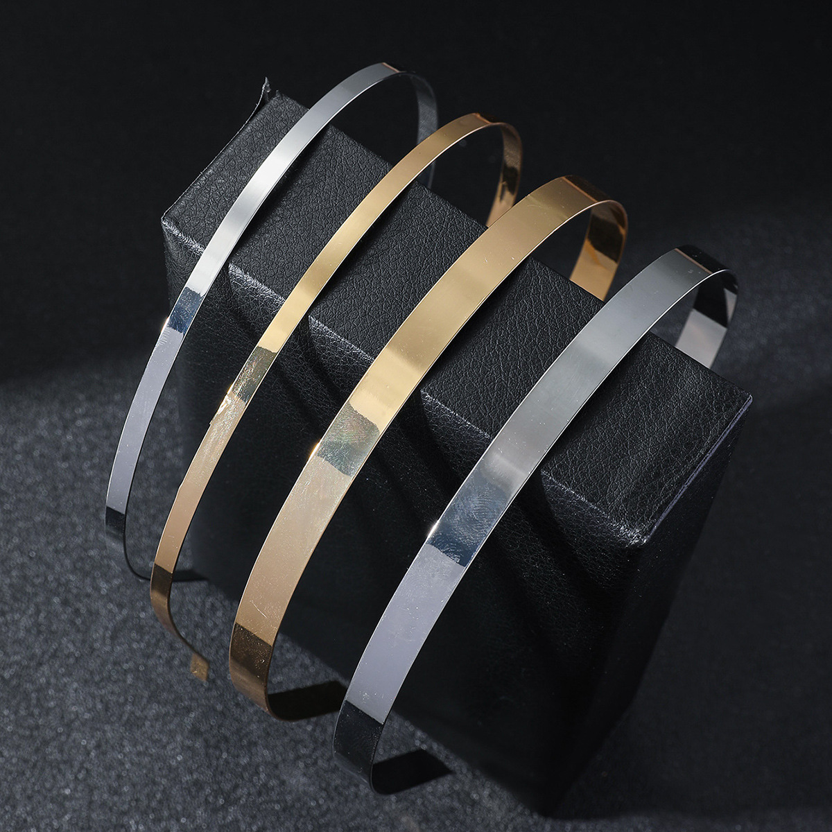 1cm / 0.4cm banda de cabello hebilla de cabeza DIY accesorios de joyería unidireccional simple banda de cabello material