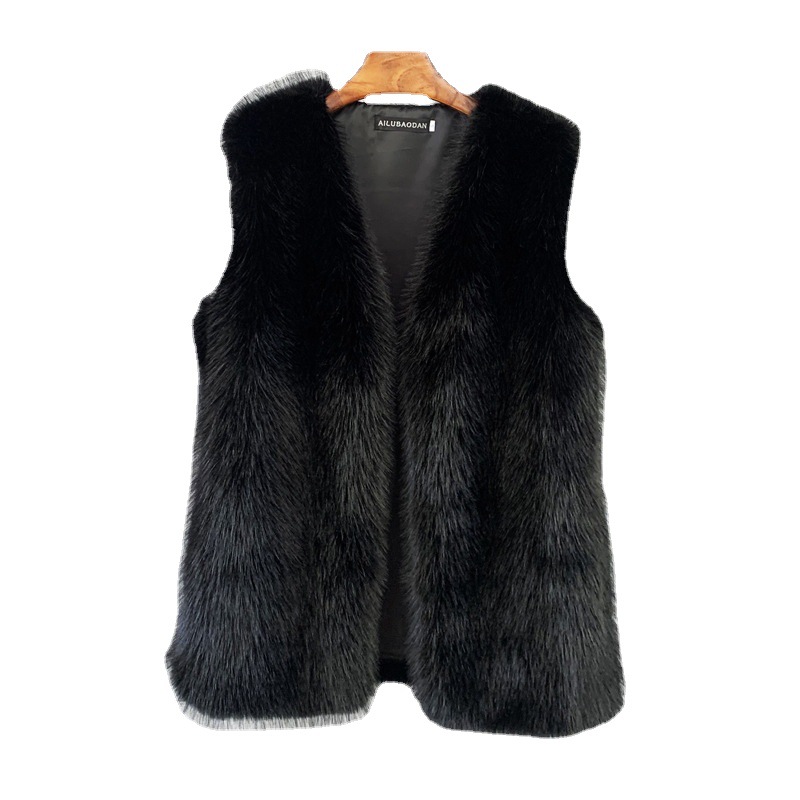 Women's Clothing Tuscan fox fur winter mid length fur vest warm female vest coat soft_ecoleips.com