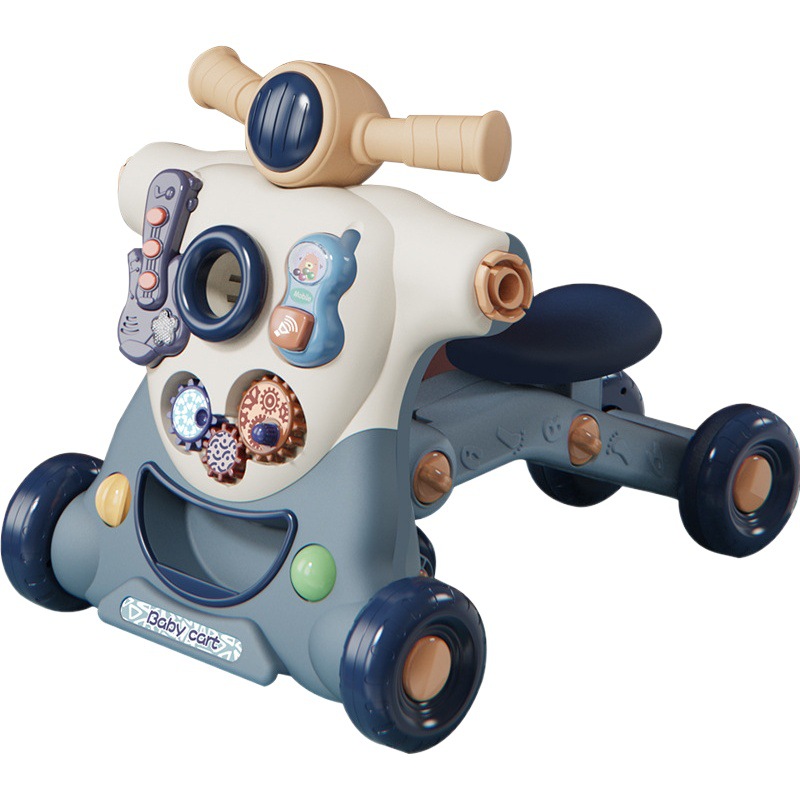 Andador infantil 3 en 1 anticaídas, carrito de empuje y juguete educativo