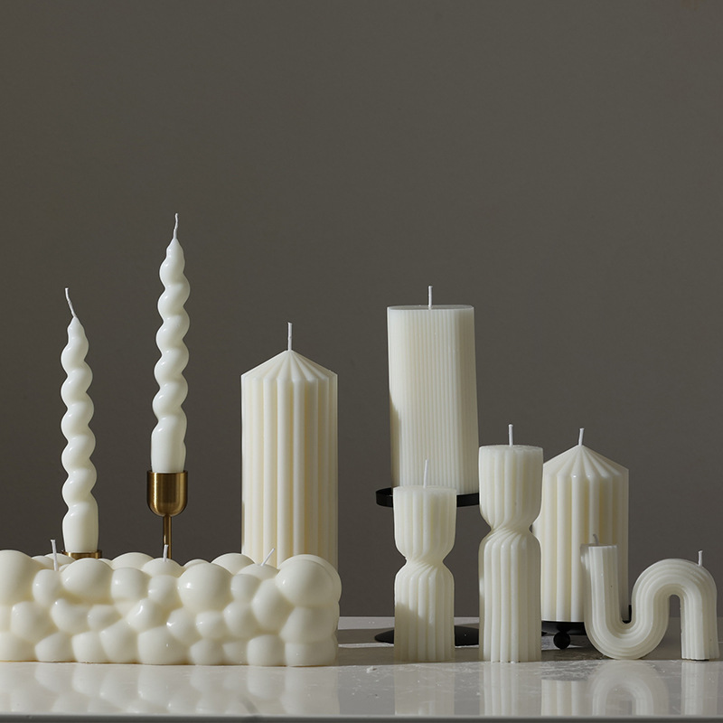 40 velas de aromaterapia de arte de estilo nórdico, modelos calientes, líneas hechas a mano, velas creativas geométricas blancas