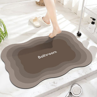 Diatom Mud Floor Mat, Water-Absorbent, Non-Slip, Quick-Drying Mat, Bathroom Door Mat, Household Toilet Carpet, Non-Slip Mat