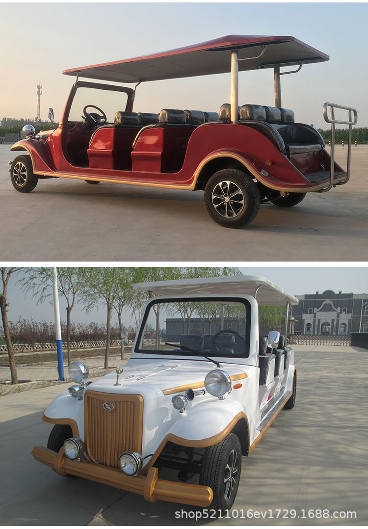 Electric Sightseeing Car, Golf Cart, Campus and Scenic Area Sightseeing Patrol Car, Vintage Car for House Tours, Reception and Transfer Vehicle