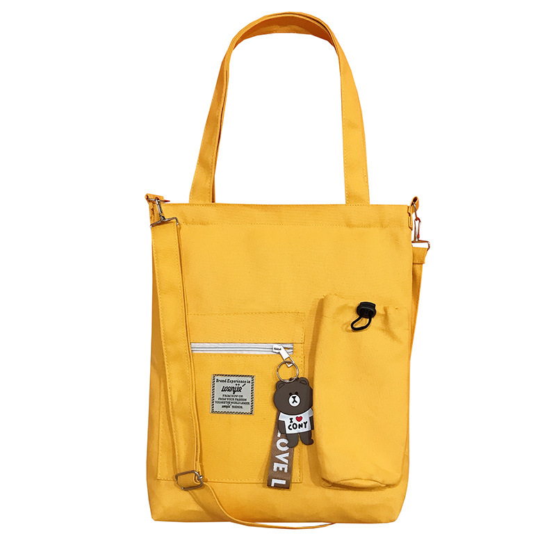 Bolsa de lona de las mujeres bolsa de mensajero estudiante japonés ins estilo bolso de hombro coreano simple todo-fósforo bolso de gran capacidad