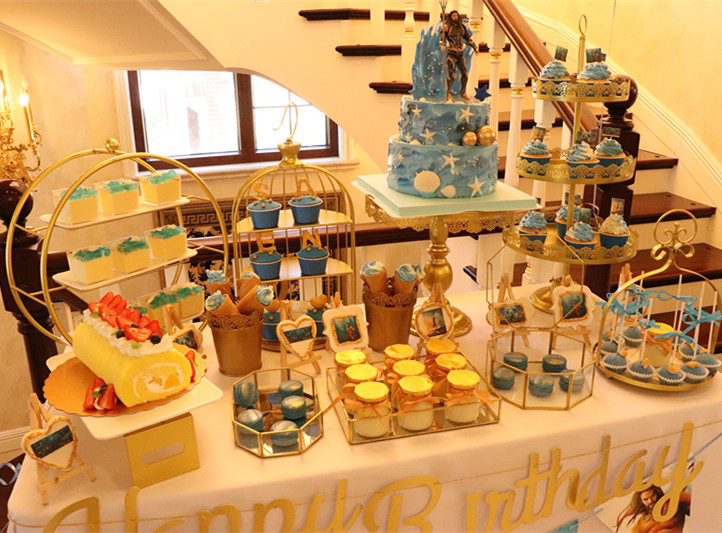 Estilo europeo té de la tarde Merienda stand creativo boda postre Mesa decoración postre pastelería pastel soporte de comida fría soporte de exhibición
