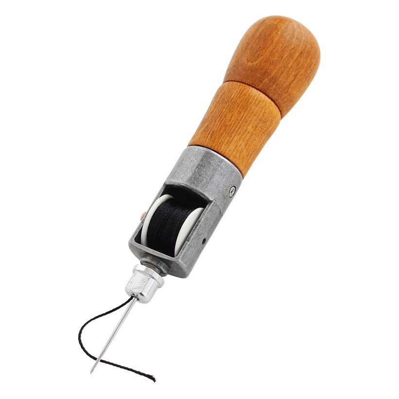 Cuero mano puntada máquina DIY mano puntada máquina cuero talla puntada herramienta cuero cera lienzo cono aguja