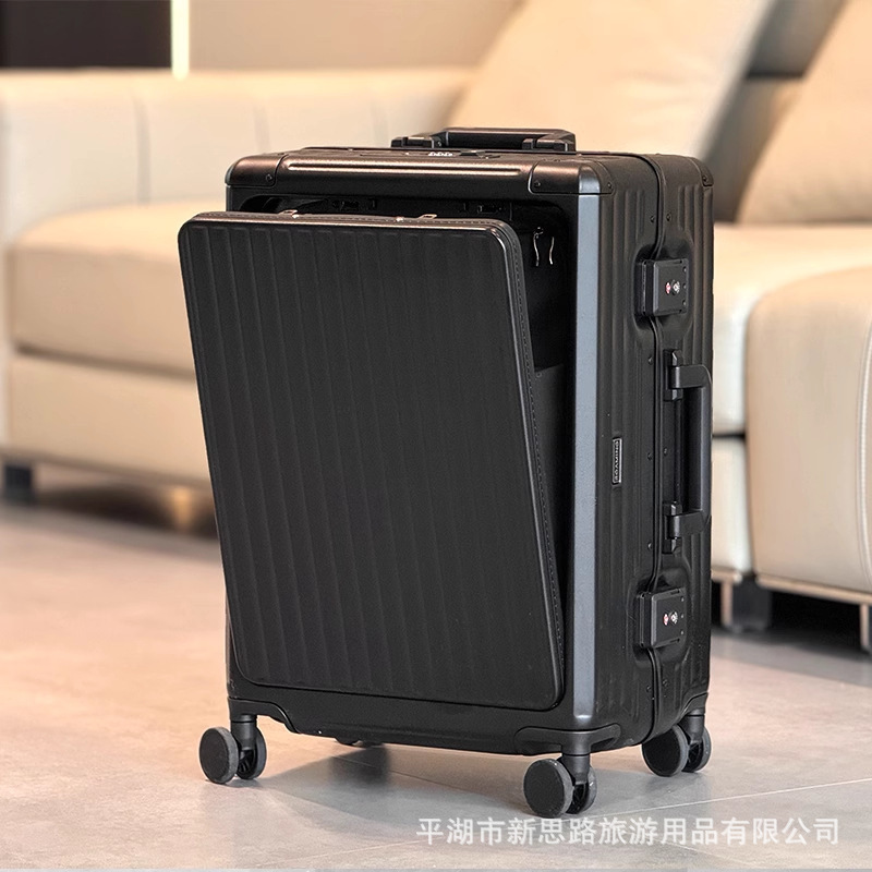 Roaming Business Travel Luggage Aluminum Frame Suitcase Multifunctional Opening Trolley Case 20 Inch Boarding 24 Men and Women