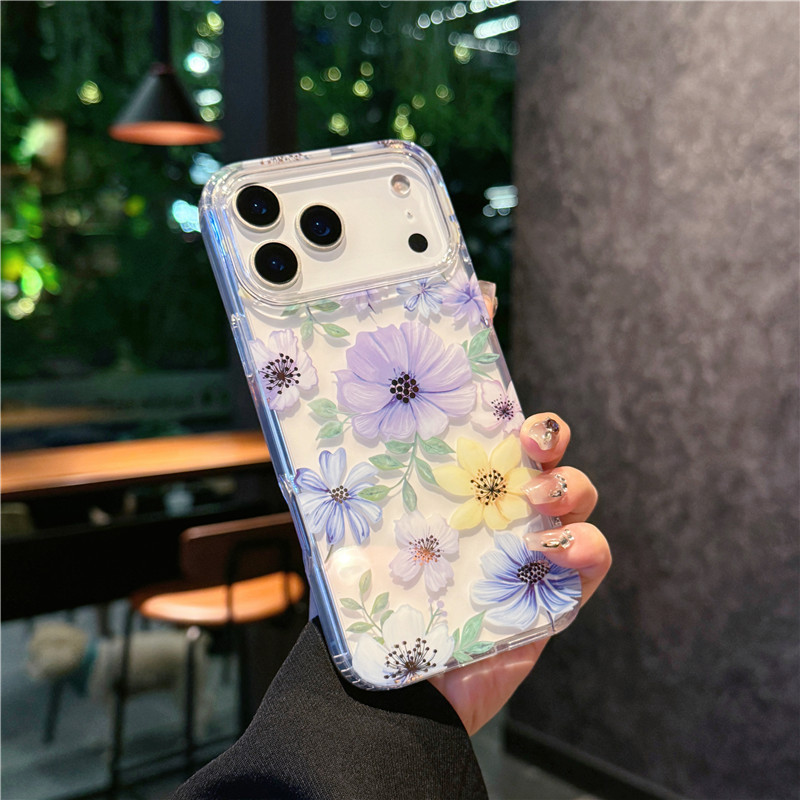 iphone17promax 携帯電話ケースに適したカラフルなレーザーフラワーアップル 17 落下防止 17Air 透明シェルプロ|undefined