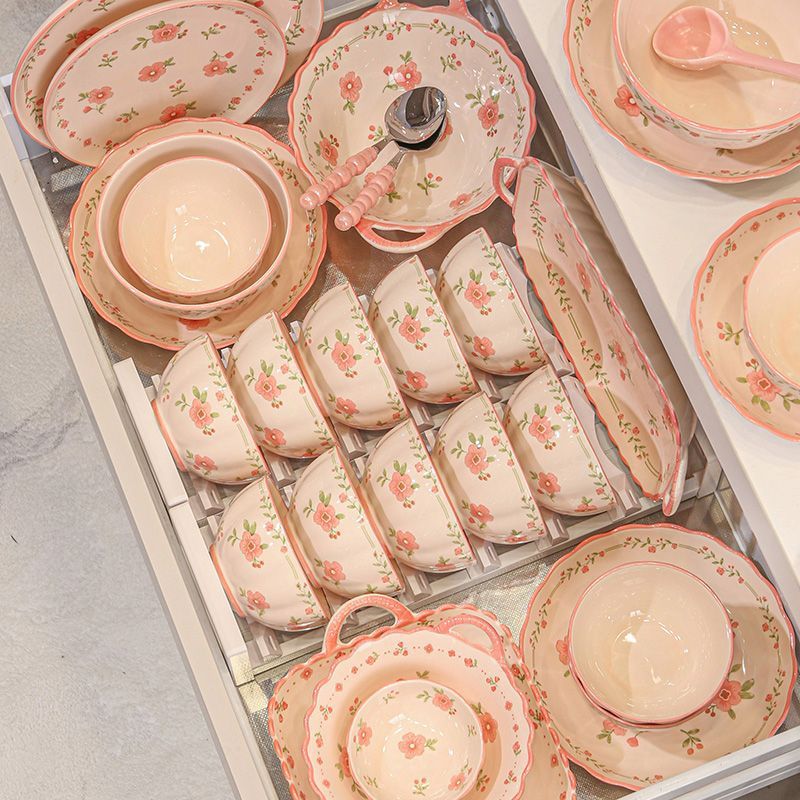 Q1L Zhaojia Bang Underglaze Color Tableware and Dish Set for Home Use 2025 New Bowls and Plates for Moving into a New Home, Bowls and Chopsticks Are Fresh