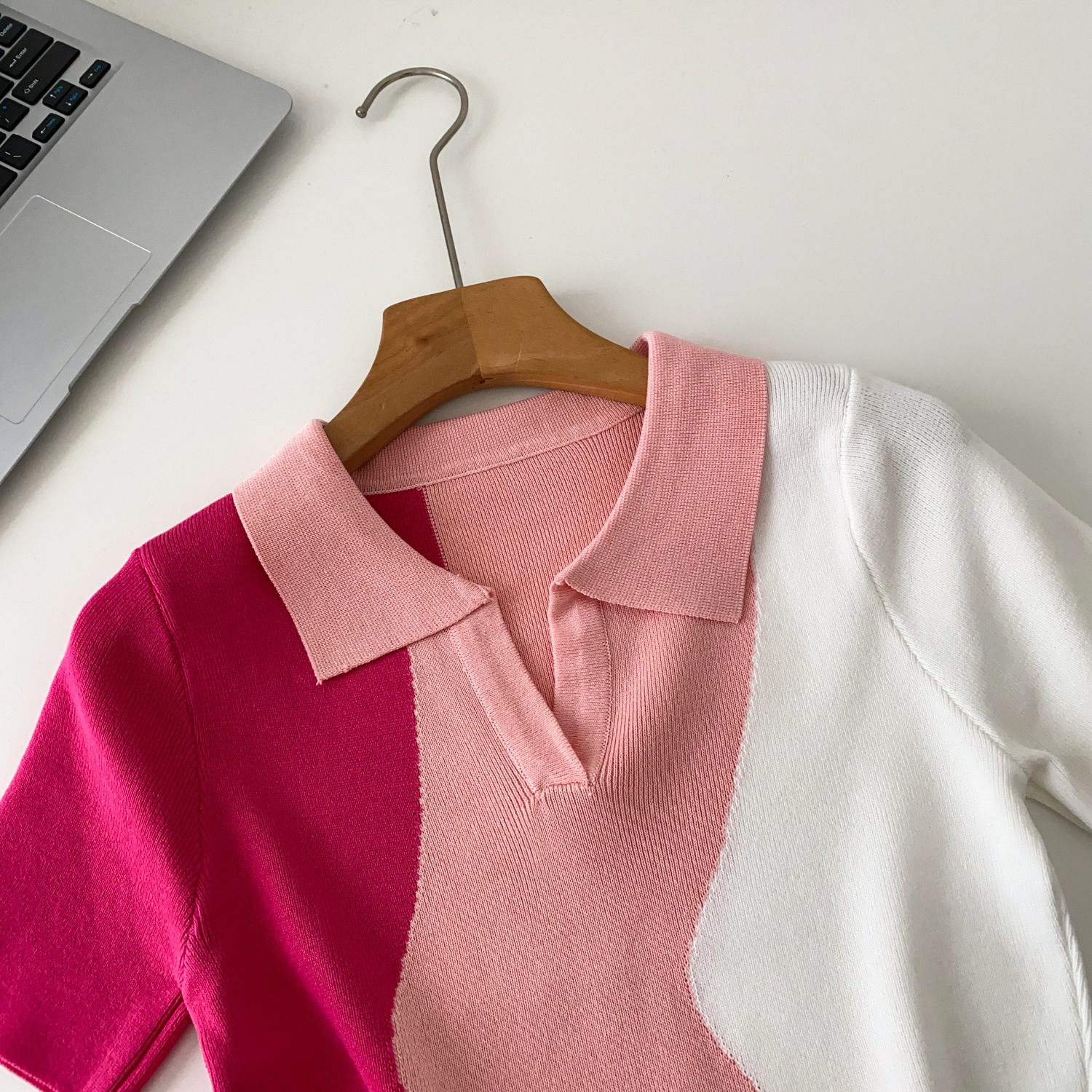 Chic Retro Polo Strickoberteil Für Damen - Stylische Bluse_voghion.com