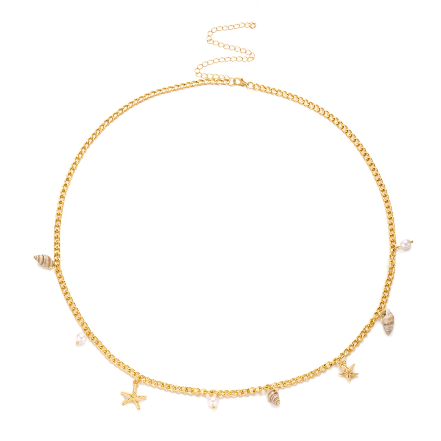 П pendant Necklace Fanyou Beach Pearl - европейский бохо стиль, регулируемая цепочка, варианты цвета #1-#4
