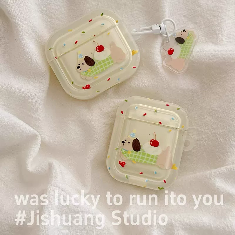 Веселая мультяшная такса подходит для яблочного чехла airpods4 bluetooth гарнитура airpodspro