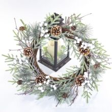 圣诞花环40/50/60/80cm圣诞节门挂装饰藤条圈挂件家居蝴蝶结