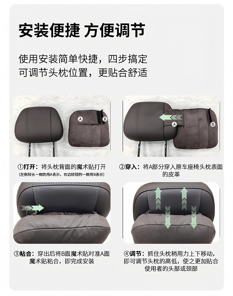 Suitable for Leapmotor Lafa5 Special Headrest and Lumbar Support Memory Foam Neck Pillow Suede Original Car Interior Accessories