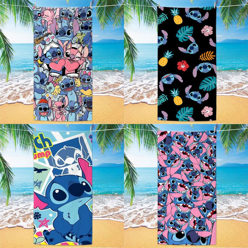 Foreign Trade Cross-border Cartoon Stitch Beach Bath Towel Animation Printing Beach Towel Large Swimming Fitness Quick-drying Towel