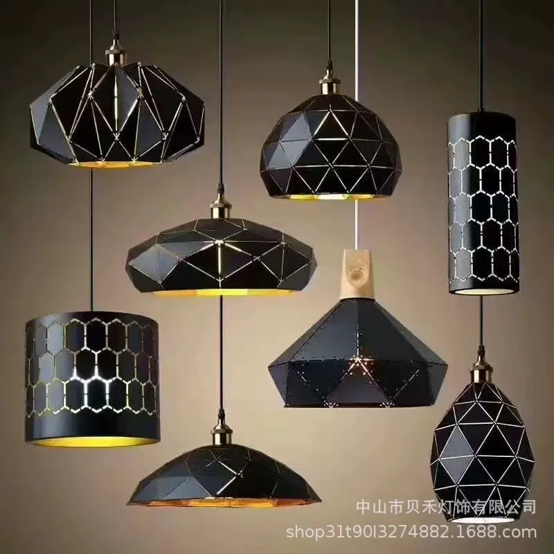 复古工业风餐吊灯个性单头餐厅灯客厅美式简约锅盖灯铁艺吧台酒吧